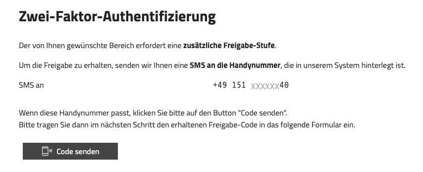 Musterbild Zwei-Faktor-Authentifizierung
